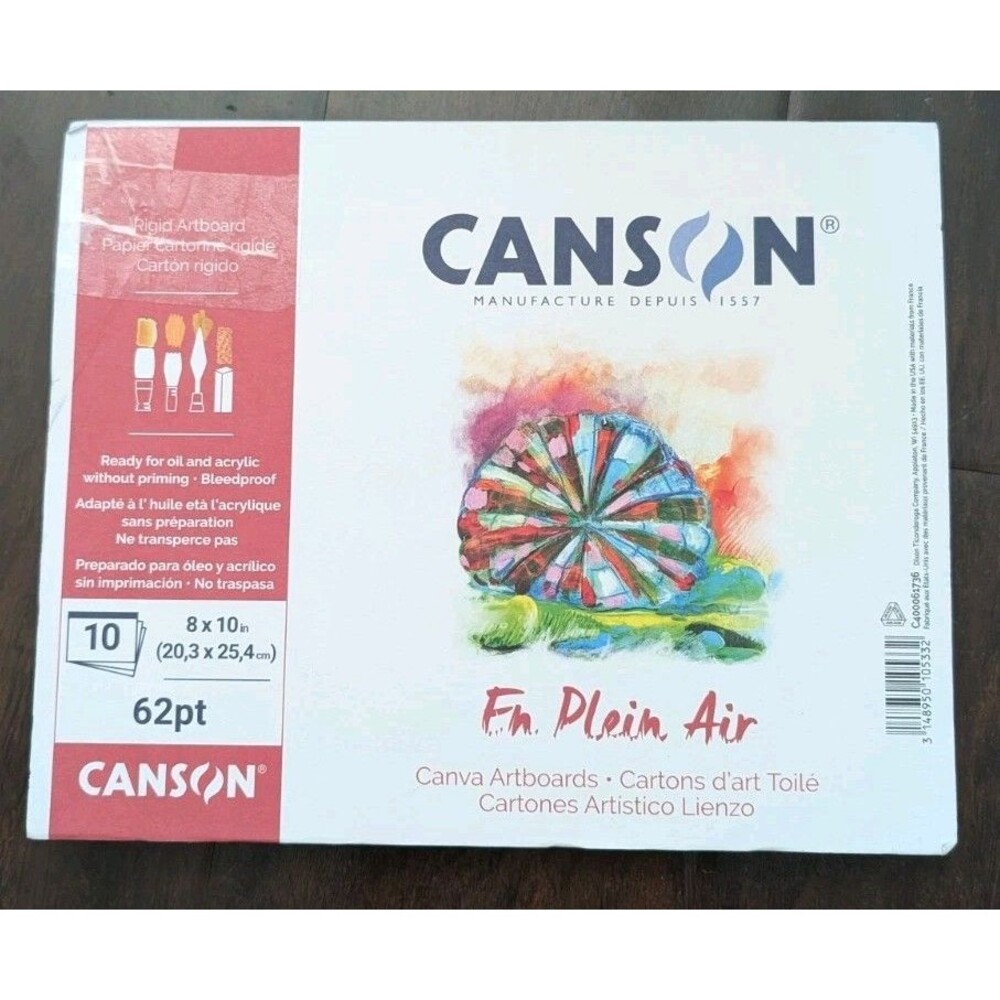 Canson Plein Air Canvas Artboards 8x10 62pt Oil Acrylic Painting 10 Pack